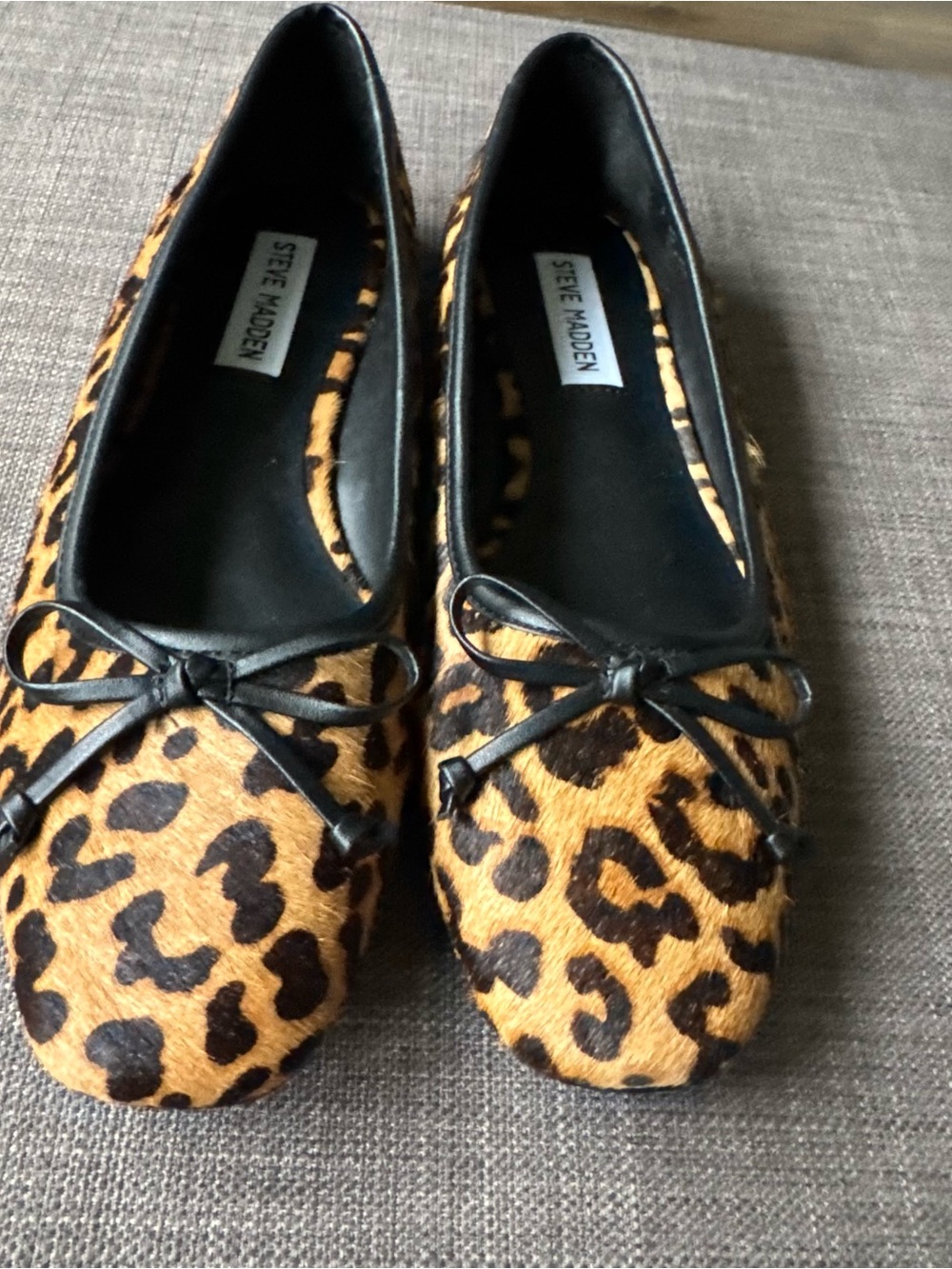 Steve Madden Leopard Print Ballet Flats - Brown/Black